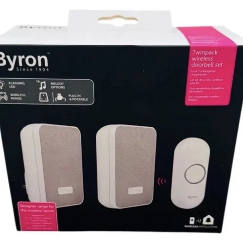 Byron DBY-22324UK Wireless Doorbell Set Twin Pack 200m Range