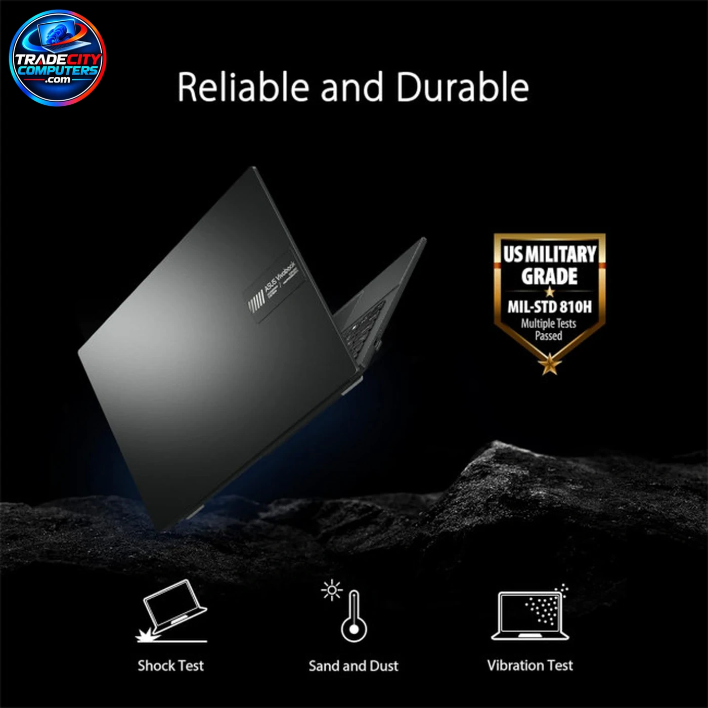 ASUS Vivobook Go 15.6" Laptop - AMD Ryzen 3, 4GB DDR5 / 128GB - Black - Image 9
