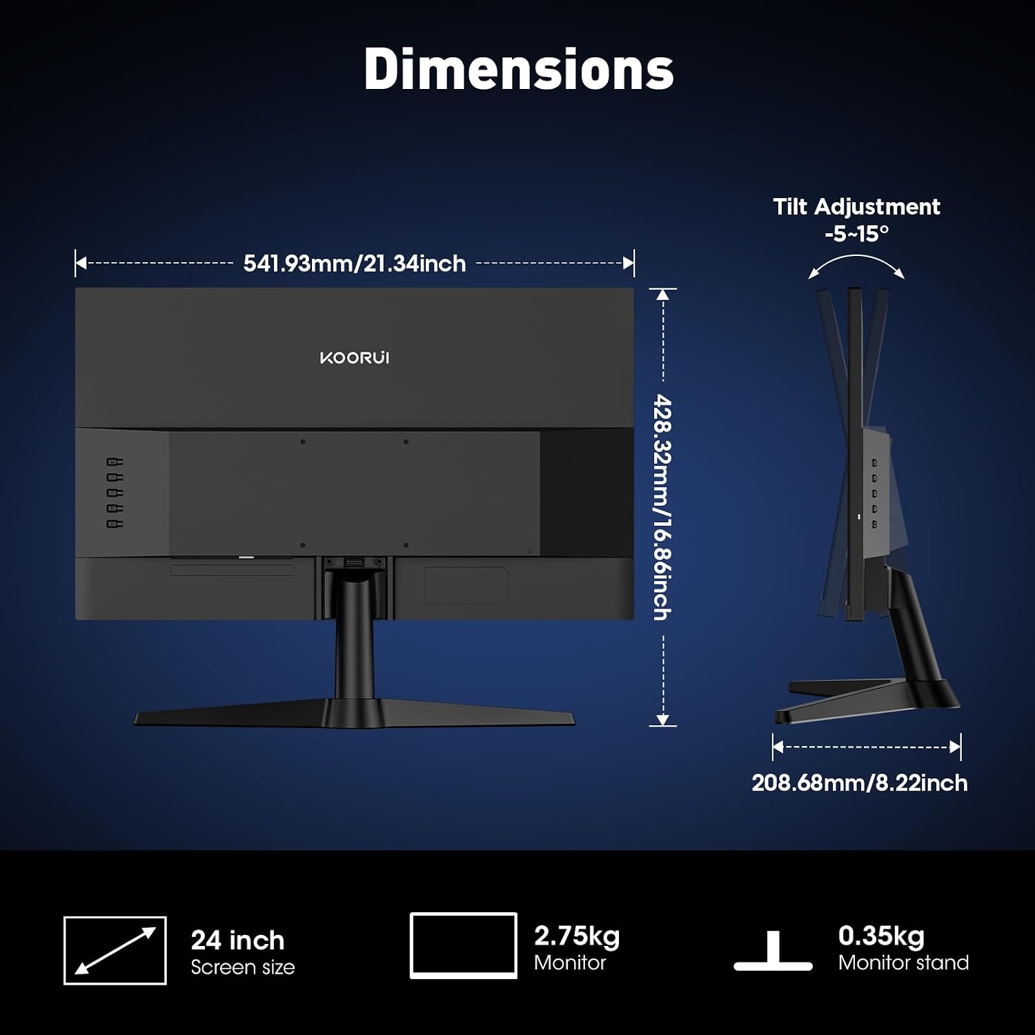 KOORUI 24 Inch Gaming Monitor, 170Hz, Full-HD 1080P, VA - Image 2