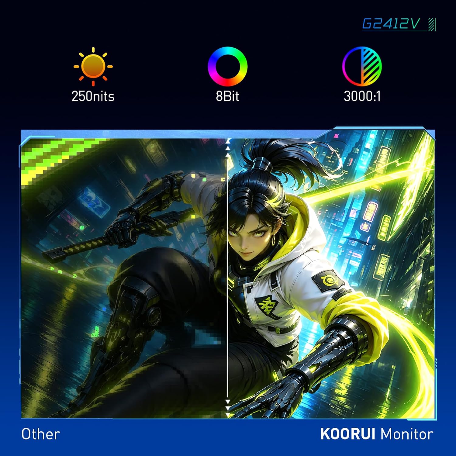 KOORUI 24 Inch Gaming Monitor, 170Hz, Full-HD 1080P, VA - Image 5