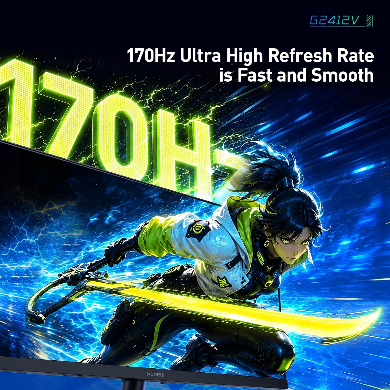 KOORUI 24 Inch Gaming Monitor, 170Hz, Full-HD 1080P, VA - Image 8