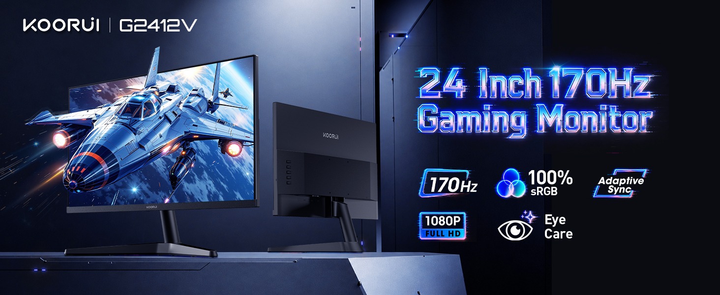 KOORUI 24 Inch Gaming Monitor, 170Hz, Full-HD 1080P, VA - Image 9